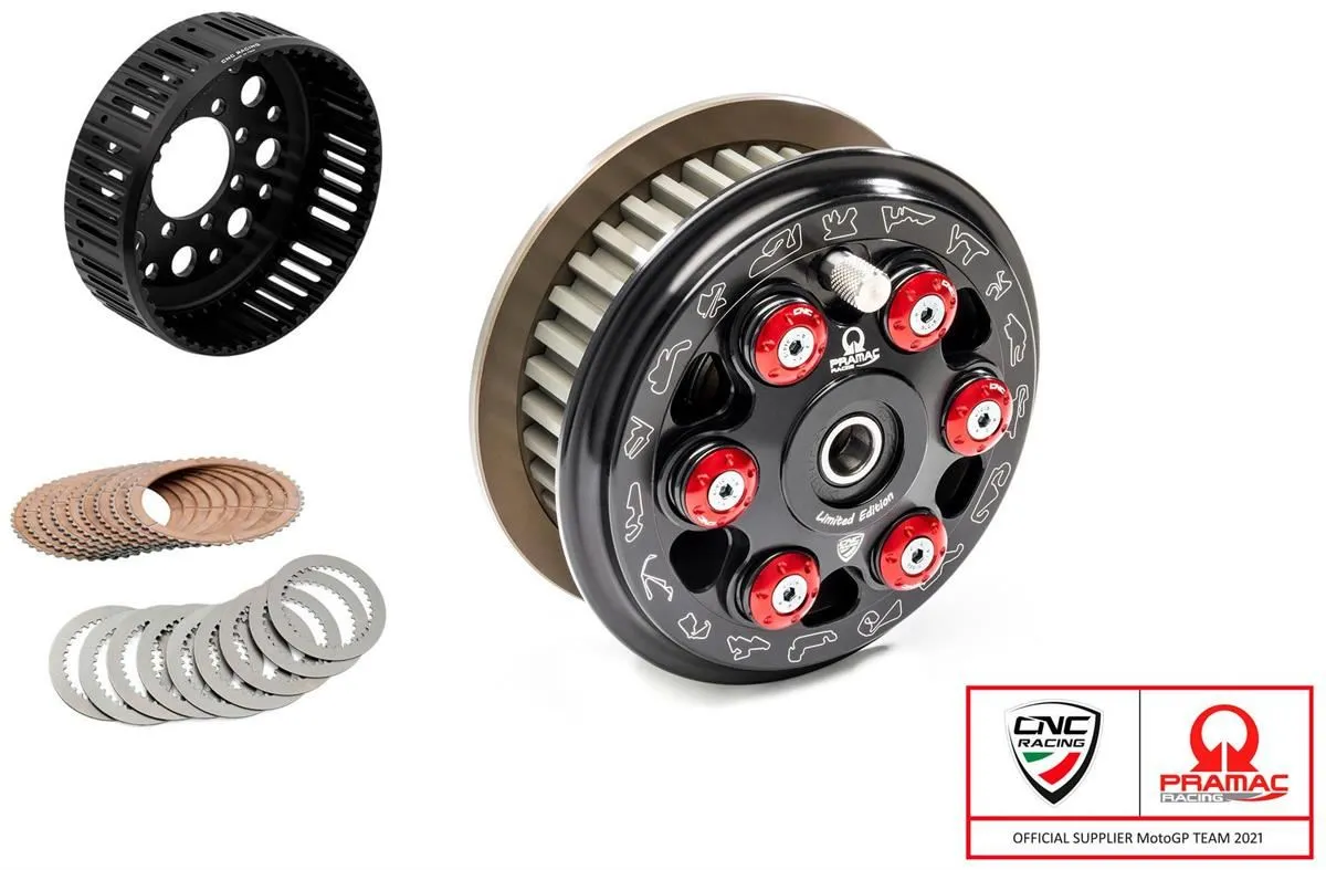 FRIZIONE ANTISALTELLAMENTO MASTER TECH TEAM PRAMAC LIM. ED. COMPLETA - 48 DENTI SINTERIZZATI CNC Racing per Ducati SS 1000 03-06