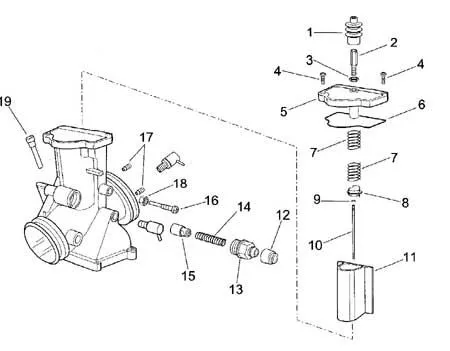 Molla su ghigliottina per carburatore Mikuni Suzuki RGV gamma 250 vj22 90-95