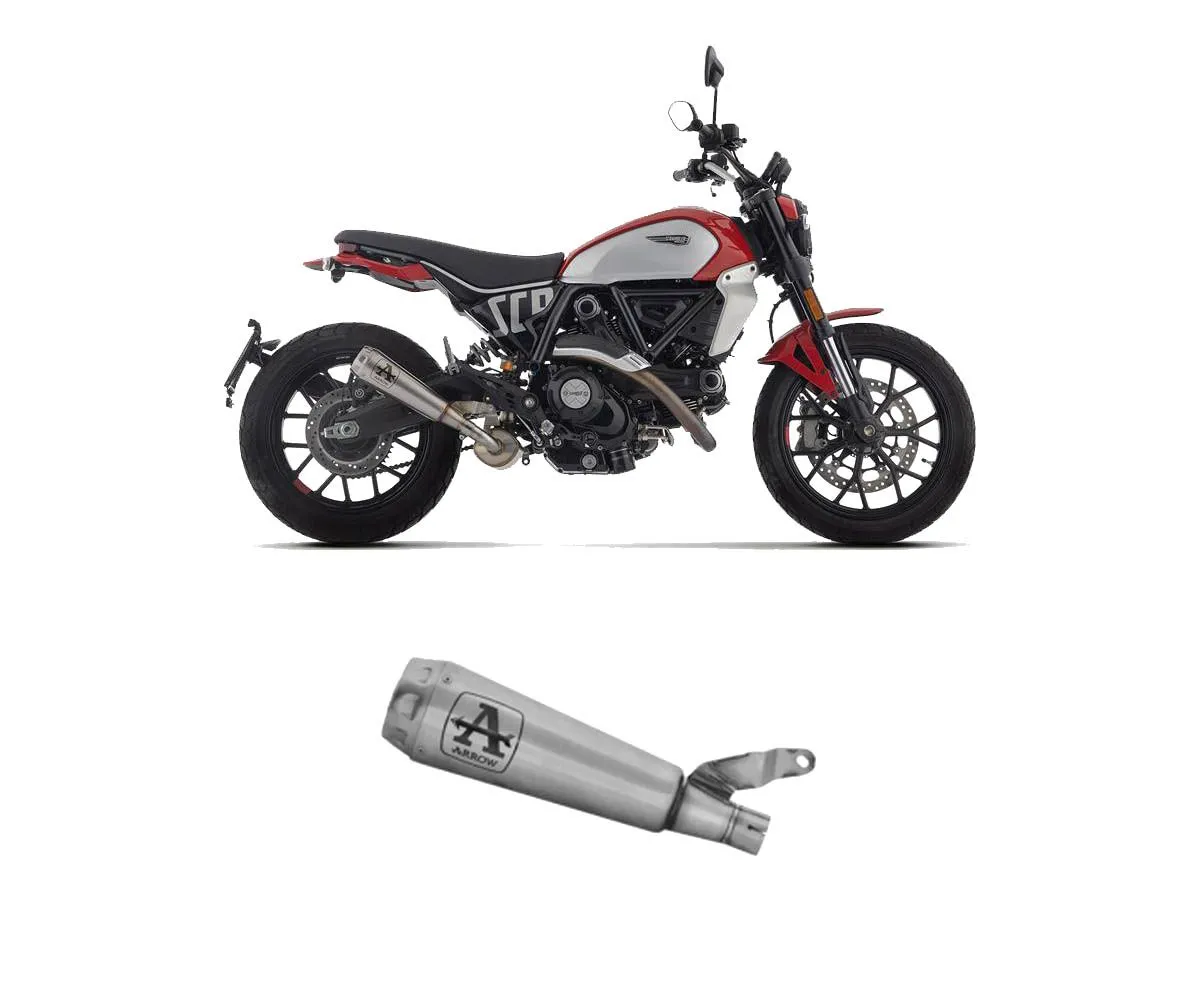 Raccordo+terminale Di Scarico Arrow Pro-race Nichrom Fondello Acciaio Inox Ducati Scrambler 800 2023 > 2024-71977PRI--71789MI-416733