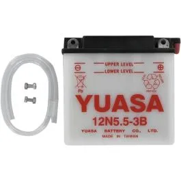 YUASA 12N5.5-3B(DC) BATTERY CONVENTIONAL 12V 135 MM X 60 MM X 130 MM LEAD ACID REPLACEMENT CLEAR
