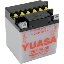 YUASA 12N5.5A-3B(DC) BATTERY CONVENTIONAL 12V 101 6 MM X 58 42 MM X 114 MM LEAD ACID REPLACEMENT CLEAR