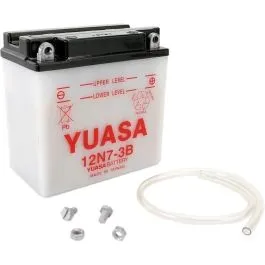 YUASA 12N7-3B(DC) BATTERY PARTS UNLIMITED 12V 135 MM X 75 MM X 133 MM CONVENTIONAL LEAD ACID REPLACEMENT CLEAR