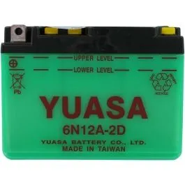 YUASA 6N12A-2D(DC) BATTERY CONVENTIONAL 6V 156 MM X 57 MM X 116 MM LEAD ACID REPLACEMENT CLEAR