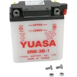 YUASA 6N6-3B-1(DC) BATTERY CONVENTIONAL 6V 99 MM X 57 MM X 111 MM LEAD ACID REPLACEMENT CLEAR