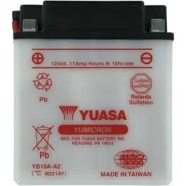 YUASA YB10A-A2(DC) BATTERY YUMICRON 12V 134 62 MM X 89 MM X 139 MM CONVENTIONAL LEAD ACID REPLACEMENT CLEAR