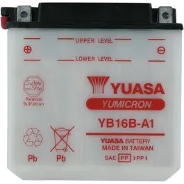YUASA YB16B-A1(DC) BATTERY YUMICRON 12V 160 MM X 90 MM X 161 MM CONVENTIONAL LEAD ACID REPLACEMENT CLEAR