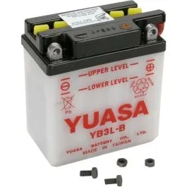 YUASA YB3L-B(DC) BATTERY YUMICRON 12V 96 52 MM X 57 MM X 109 22 MM CONVENTIONAL LEAD ACID REPLACEMENT CLEAR