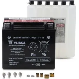 YUASA YTX20HL-BS(CP) BATTERY YTX 12V 172 72 MM X 86 MM X 155 MM LEAD ACID MAINTENANCE FREE REPLACEMENT BLACK