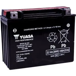 YUASA YTX24HL-BS(CP) BATTERY YTX 12V 205 MM X 87 MM X 162 MM LEAD ACID MAINTENANCE FREE REPLACEMENT BLACK